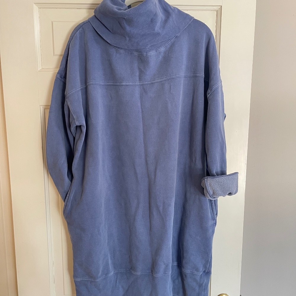 Silence + Noise Blue Sweatshirt Dress - L